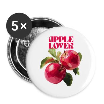 Apple Lover Motif for Nature Enthusiasts - Buttons large 2.2''/56 mm (5-pack) - white - Front