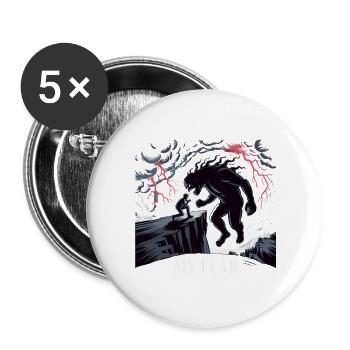 Illustration de la rencontre dans la forêt sombre - Lot de 5 grands badges (56 mm) - blanc - Devant