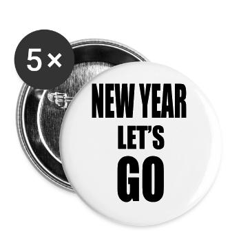 Nouvel An Lâche-PRISE - Slogan de motivation - Lot de 5 grands badges (56 mm) - blanc - Devant
