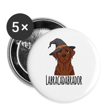 Labracadabrador witch hat design - Buttons large 2.2''/56 mm (5-pack) - white - Front