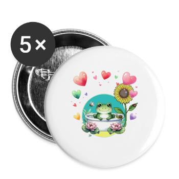 Kinder Froch Badewanne  - Buttons groß 56 mm (5er Pack) - Weiß - Vorne