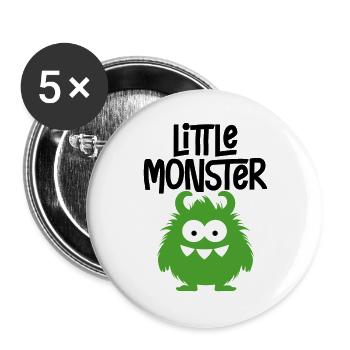 petit monstre - Lot de 5 grands badges (56 mm) - blanc - Devant