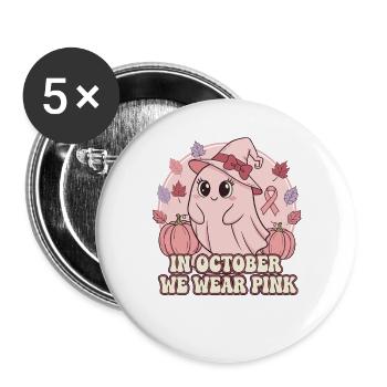 Autumnal Pink Halloween Design - Buttons large 2.2''/56 mm (5-pack) - white - Front