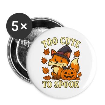 Sorcière Renard – Trop mignon pour effrayer - Lot de 5 grands badges (56 mm) - blanc - Devant