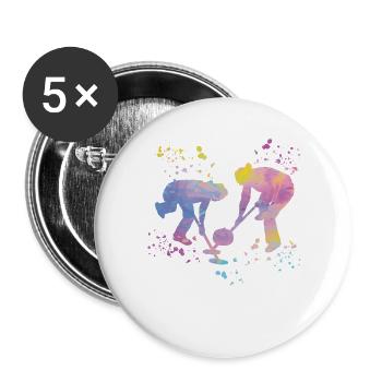 Curler Winter Sports Curling - Buttons large 2.2''/56 mm (5-pack) - white - Front