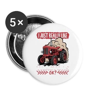Tractor Kids Farm Lifestyle - Buttons groß 56 mm (5er Pack) - Weiß - Vorne