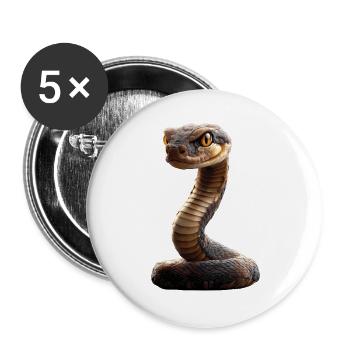 snake, python, cobra, rattlesnake, snakes - Buttons large 2.2''/56 mm (5-pack) - white - Front