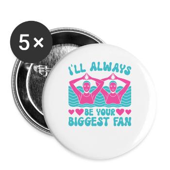 Natation synchronisée Natation artistique Sports nautiques - Lot de 5 grands badges (56 mm) - blanc - Devant