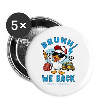 Duck Student Back to School - Buttons large 2.2''/56 mm (5-pack) - white - Front