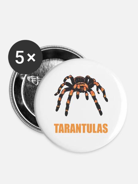 Taranteln Tarantel - Buttons groß 56 mm (5er Pack) - Weiß