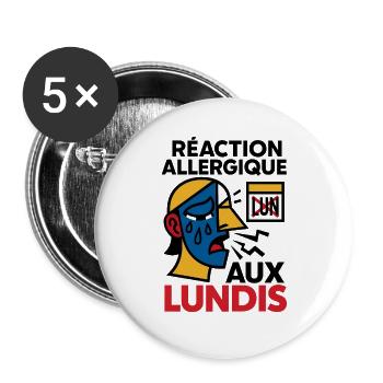 Expression of Allergic Reaction Monday - Buttons large 2.2''/56 mm (5-pack) - white - Front
