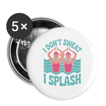 Synchronschwimmen Kunstschwimmen Wassersport - Buttons groß 56 mm (5er Pack) - Weiß - Vorne