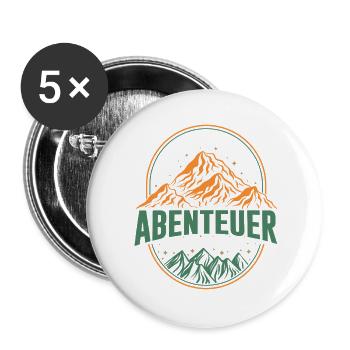 Rentner 2026 Abenteuer beginnt jetzt Geschenk  - Buttons groß 56 mm (5er Pack) - Weiß - Vorne