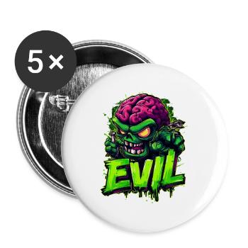 Evil - Buttons groß 56 mm (5er Pack) - Weiß - Vorne