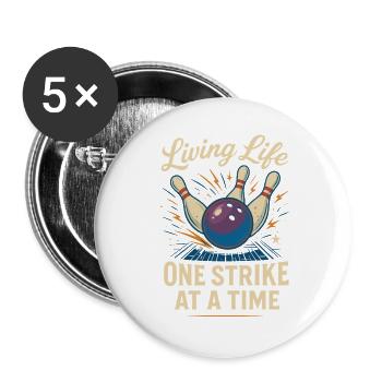 One blow after the other in life - Buttons large 2.2''/56 mm (5-pack) - white - Front