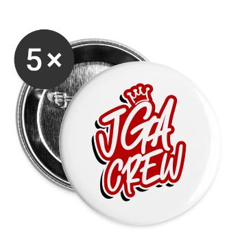 Jga Crew Junggesellenabschied - Buttons groß 56 mm (5er Pack) - Weiß - Vorne