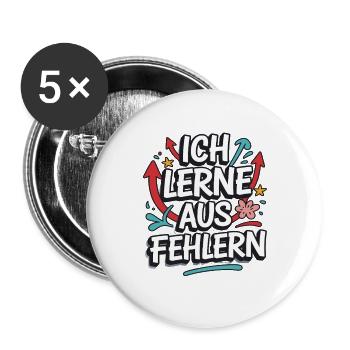 I learn from mistakes motivational statement for - Buttons large 2.2''/56 mm (5-pack) - white - Front