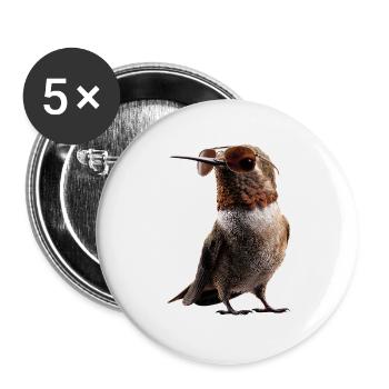 Colibri Colibri Colibri Oiseau Colibris Colibri mignon - Lot de 5 grands badges (56 mm) - blanc - Devant