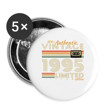 1995 Vintage Rétro Cadeau D'anniversaire - Lot de 5 grands badges (56 mm) - blanc - Devant