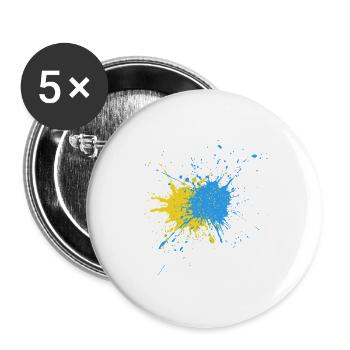 Kreativer Farbschlag Design - Buttons groß 56 mm (5er Pack) - Weiß - Vorne