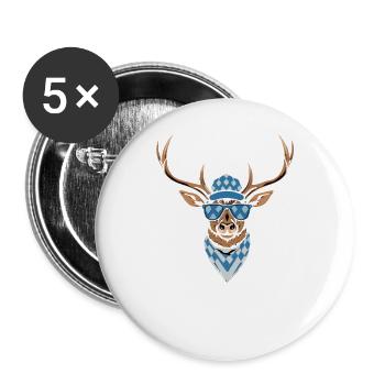 bayern_servus_hirsch9 - Buttons large 2.2''/56 mm (5-pack) - white - Front