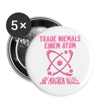 Physique Physicien Professeur de sciences Drôle de dicton - Lot de 5 grands badges (56 mm) - blanc - Devant