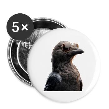 Raven, Crow, Bird, Raven Crow, Jackdaw, Black Raven - Buttons large 2.2''/56 mm (5-pack) - white - Front