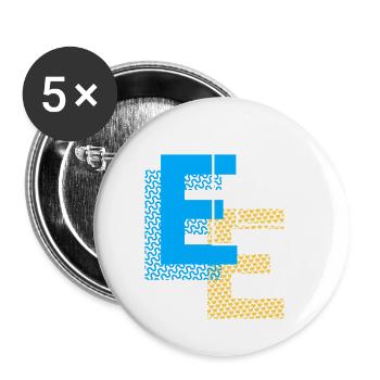 Conception E - Lot de 5 grands badges (56 mm) - blanc - Devant