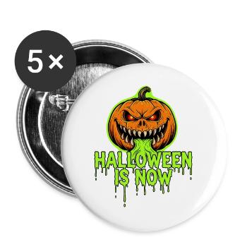 Halloween is Now - Buttons large 2.2''/56 mm (5-pack) - white - Front