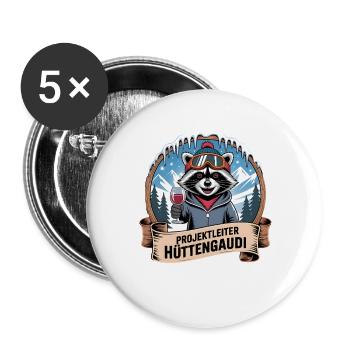 Soirée d’équipe Vacances de ski Ski & Snowboarder Après-ski - Lot de 5 grands badges (56 mm) - blanc - Devant