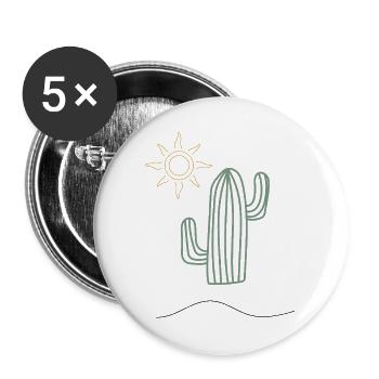 Cactus in sunlight - Buttons large 2.2''/56 mm (5-pack) - white - Front