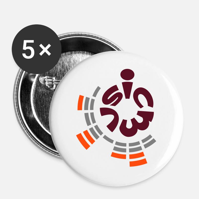 Music - Buttons large 2.2''/56 mm (5-pack) - white