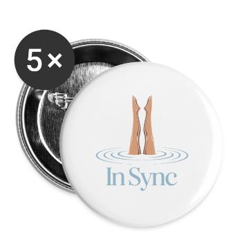 Synchronschwimmen Kunstschwimmen Wassersport - Buttons groß 56 mm (5er Pack) - Weiß - Vorne