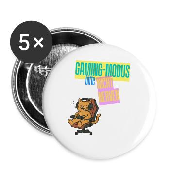 Gaming Mode Cat Not Nerve Design Gaming - Buttons large 2.2''/56 mm (5-pack) - white - Front