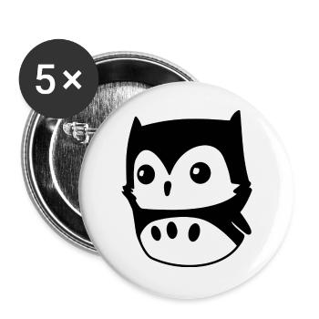 Owl Kawaii – cute owl motif in cartoon style - Buttons large 2.2''/56 mm (5-pack) - white - Front