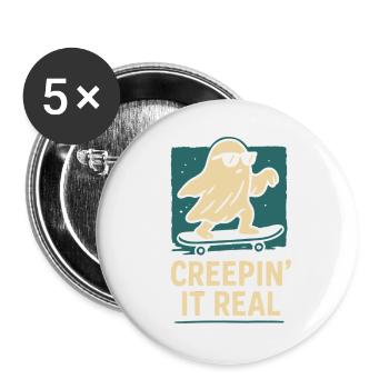 Creepin' It Real Funny Halloween Costume Design - Lot de 5 grands badges (56 mm) - blanc - Devant