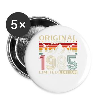 40ème Anniversaire Original Octobre Millésime 1985 - Lot de 5 grands badges (56 mm) - blanc - Devant