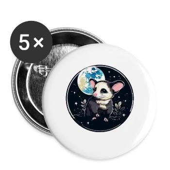 Kosmospossum Mondschein - Buttons large 2.2''/56 mm (5-pack) - white - Front
