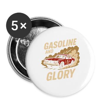 Demolition Derby Fan Pit Crew Crash Driver Fair - Buttons large 2.2''/56 mm (5-pack) - white - Front
