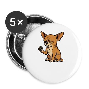 Talk to the Paw Chihuahua Chihuahua Owner - Buttons large 2.2''/56 mm (5-pack) - white - Front