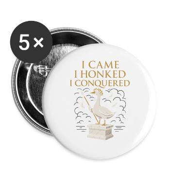 Funny Gänse Meme Chaos Honk Zertifiziert Albern - Buttons groß 56 mm (5er Pack) - Weiß - Vorne