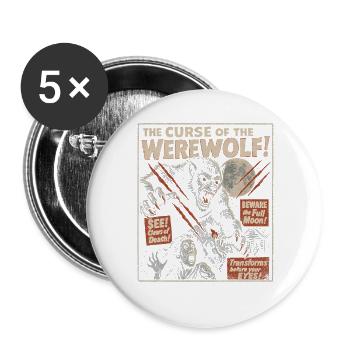 Der Fluch des Werwolfs Filmplakat Halloween - Buttons groß 56 mm (5er Pack) - Weiß - Vorne