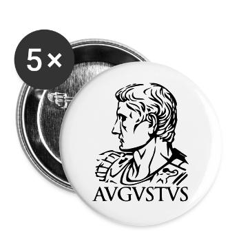 Augustus Römischer Kaiser "AVGVSTVS" Geschichte Tribut - Buttons groß 56 mm (5er Pack) - Weiß - Vorne