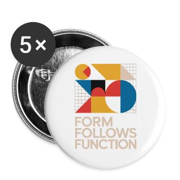 Bauhaus Form Follows Function Geometric Art - Buttons large 2.2''/56 mm (5-pack) - white - Front