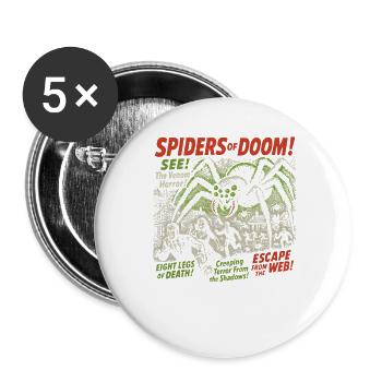 Spiders of Doom Movie Poster Vintage Halloween - Buttons large 2.2''/56 mm (5-pack) - white - Front