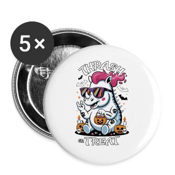 Halloween Rhino with sunglasses - Buttons large 2.2''/56 mm (5-pack) - white - Front