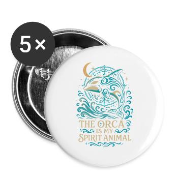 Keine Sorge, wir haben nachgesehen - nicht flach - Buttons groß 56 mm (5er Pack) - Weiß - Vorne