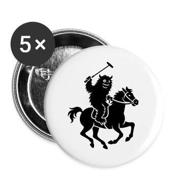 Polo Monster Art - Buttons groß 56 mm (5er Pack) - Weiß - Vorne