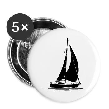 Sailboat Silhouette - Buttons large 2.2''/56 mm (5-pack) - white - Front