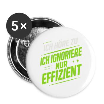 I'm Listening – Funny Saying | Efficiently ignore - Buttons large 2.2''/56 mm (5-pack) - white - Front